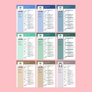 Lebenslauf-Vorlagen: das ist das Sortiment an Farben, Teil 2