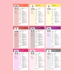 Anleitung Lebenslauf-Vorlagen: das ist das Sortiment an Farben