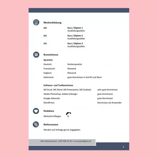 Lebenslauf-Layout 21, Lebenslauf-Design 21