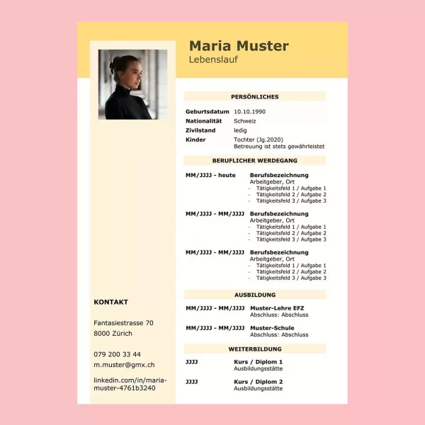 tabellarischer Lebenslauf 6