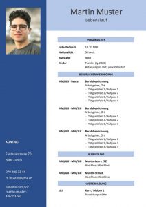 Professioneller Lebenslauf Schweiz Bild 1