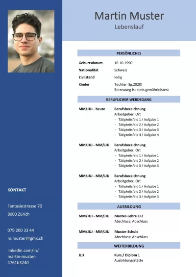 Standard-Lebenslauf 3, tabellarischer Lebenslauf 3, klassischer Lebenslauf 3, Lebenslauf Layout 3, Lebenslauf Design 3