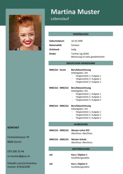 Beispiel eines optimierten Lebenslauf