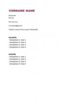 Lebenslauf-Vorlage zum Ausfüllen in Word 1