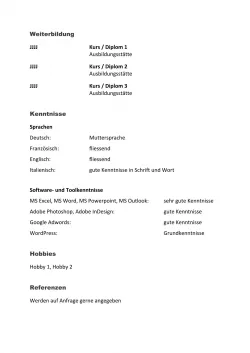 Lebenslauf-Vorlage zum Ausfüllen in Word 3